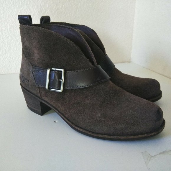 UGG Womens Wright Belted Ankle Booties Block Heel - Picture 2 of 16